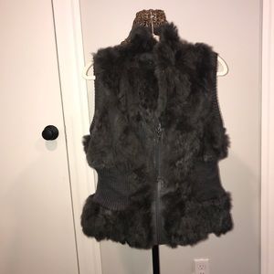 Grey fur vest, size L